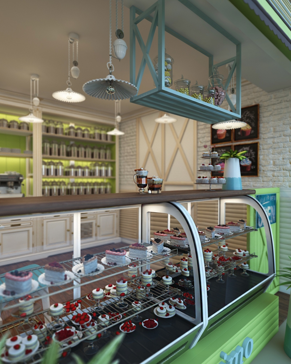 дизайн студия corner, кофейня в стиле прованс, кофейня