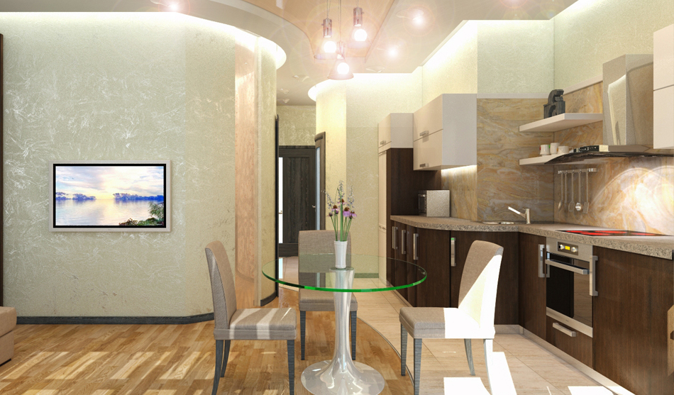 дизайн кухни, кухня в современном стиле, интерьер квартиры в современном стиле