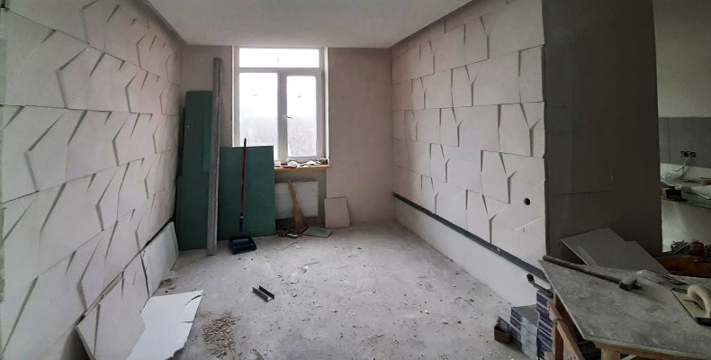 Монтаж гипсовых 3d панелей