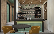 Дизайн интерьера кофейни Green Cup